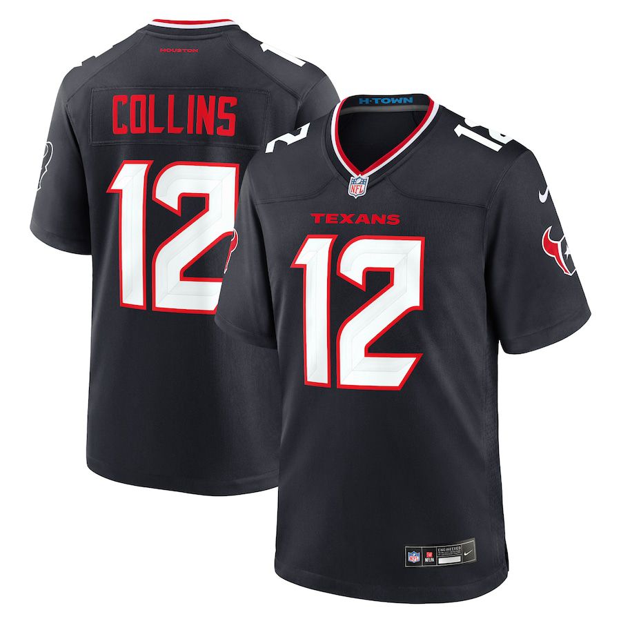 Men Houston Texans #12 Nico Collins Nike Navy Game NFL Jersey->houston texans->NFL Jersey
